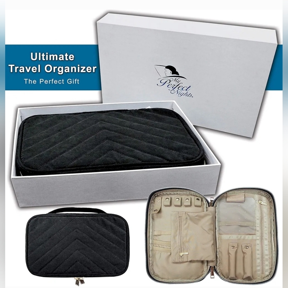 My Perfect Nights Travel Jewelry Organizer Case Storage Bag, Black ~ BNIB